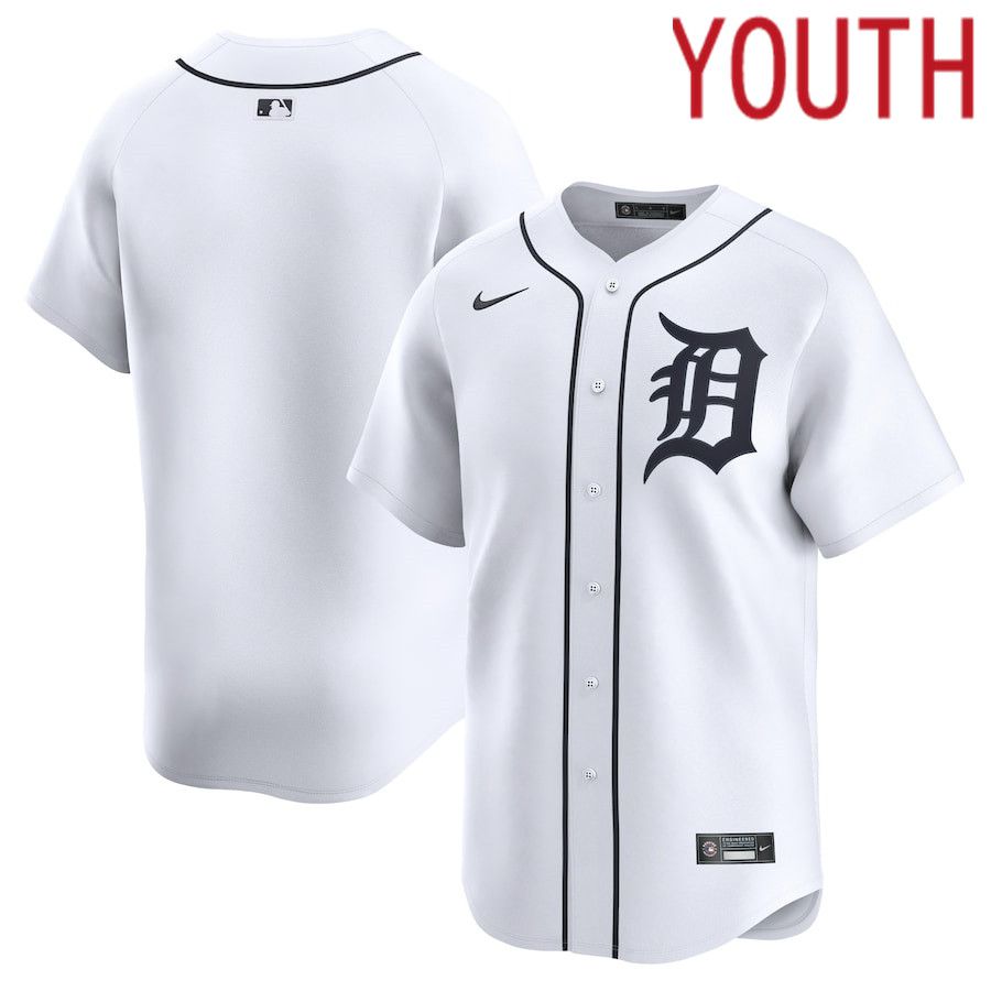 Youth Detroit Tigers Nike White Home Limited MLB Jersey->customized mlb jersey->Custom Jersey